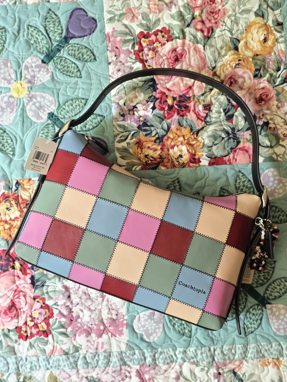 *NWT* COACHTOPIA Alter/Ego Slouchy Shoulder Bag In Upcrafted Leather Multi 4